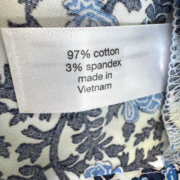 Lane Bryant Womens V Neck Elastic Waist Dress Size 24 Cotton Floral Summer Blue - Picture 5 of 7